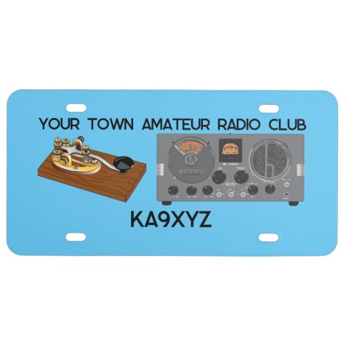 Classic Hallicrafters S 20R Receiver and Morse Key License Plate