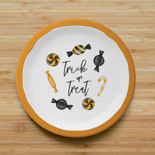 Classic Halloween Candy Trick or Treat Paper Plates