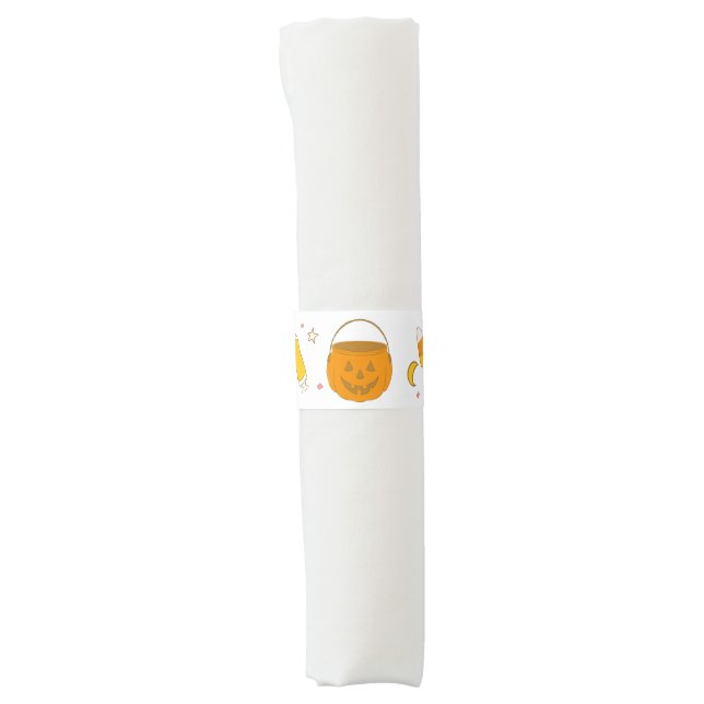 Classic Halloween Candy Trick or Treat Party Napkin Bands (Front)