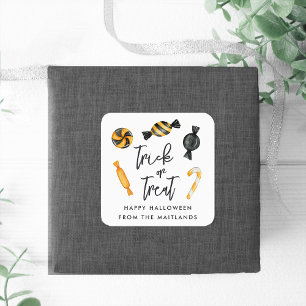 Classic Halloween Candy Trick or Treat Square Sticker