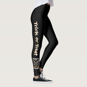 Classic Halloween Cat Dark Trick or Treat Leggings