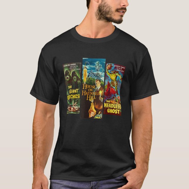 Classic Halloween Monster Poster Horror Movie T-Shirt (Front)