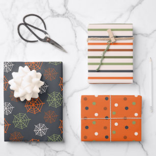 Classic Halloween Pattern Wrapping Paper Sheets