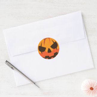 Classic Halloween Pumpkin Jack O Lantern Round Sticker