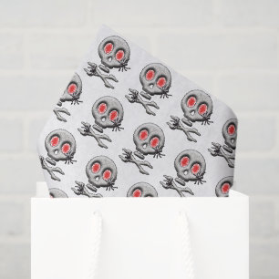 Classic Halloween Scary Skull and Creepy Spiders Tissue Paper