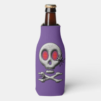 Classic Halloween Scary Skull Creepy Spiders Bottle Cooler