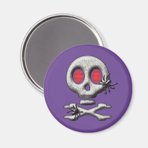 Classic Halloween Scary Skull Creepy Spiders  Magnet