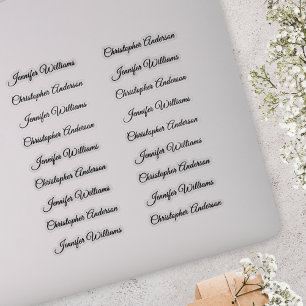 Classic Handwriting 18 Guest Names - Black Sticker