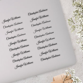 Classic Handwriting 18 Guest Names - Black Sticker