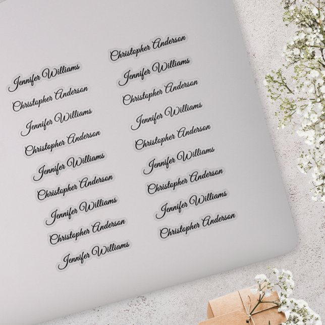 Classic Handwriting 18 Guest Names - Black Sticker (Creator Uploaded)