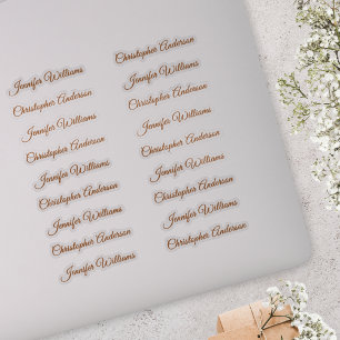 Classic Handwriting 18 Guest Names - Bronze Sticker