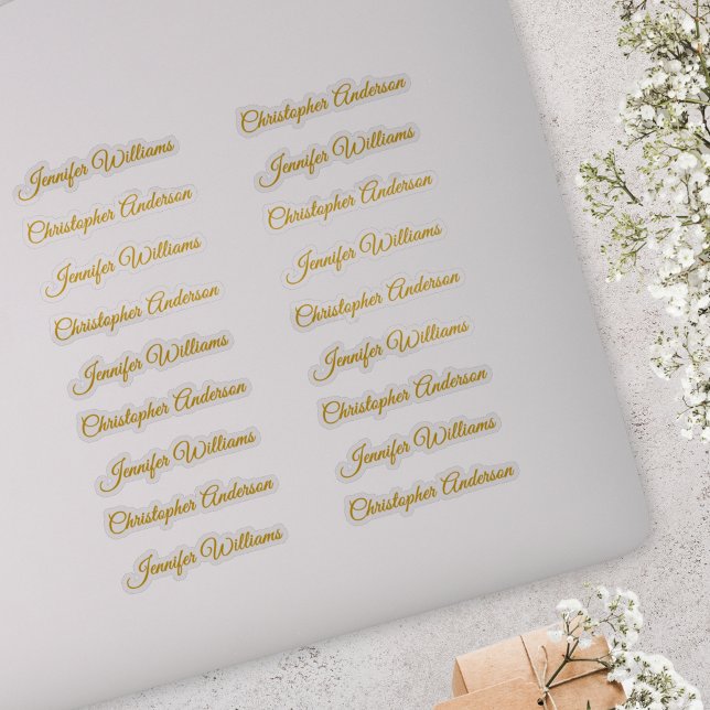 Classic Handwriting 18 Guest Names - Gold Sticker (Creator Uploaded)