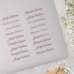 Classic Handwriting 18 Guest Names - Rose Gold Sticker