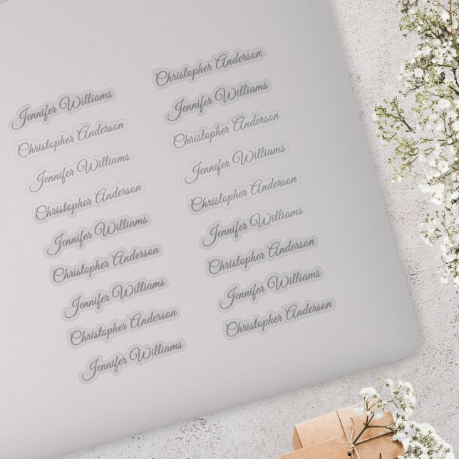 Classic Handwriting 18 Guest Names - Silver Sticker (Creator Uploaded)