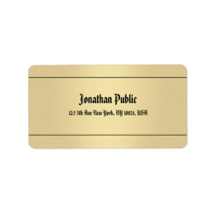 Classic Handwritten Name Gold Look Cool Address Label