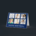Classic Happy Birthday Grandpa Photo Collage Card<br><div class="desc">This modern yet classic Happy Birthday card is specially designed for Grandpa. Features a 5 photo collage with a "We Love our Grandpa" stamp on the front. Neutral colour scheme of navy and silver and the inside left blank for your special message. This template is has been made for "Grandpa"...</div>