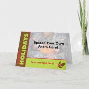 Classic Happy Holidays Photo Template Card