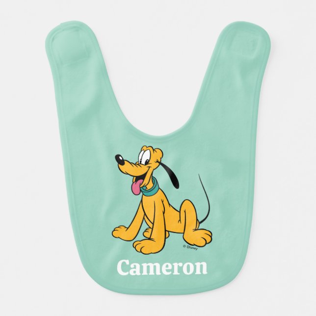 Classic Happy Pluto Baby Bib (Front)