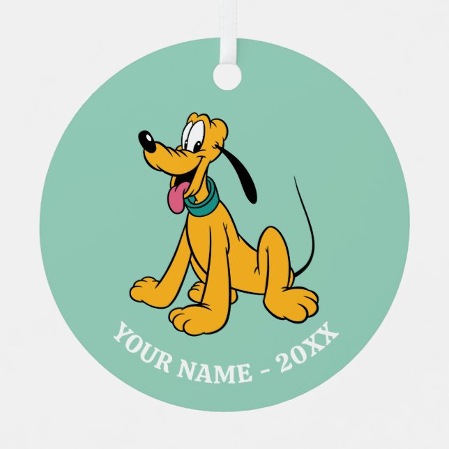 Classic Happy Pluto Metal Ornament (Front)
