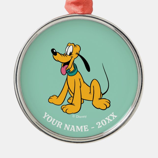 Classic Happy Pluto Metal Ornament (Front)