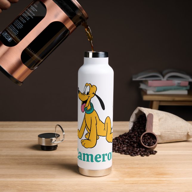 Classic Happy Pluto Water Bottle (Coffee)
