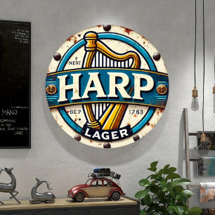 Classic Harp Lager Beer Logo Round Sign