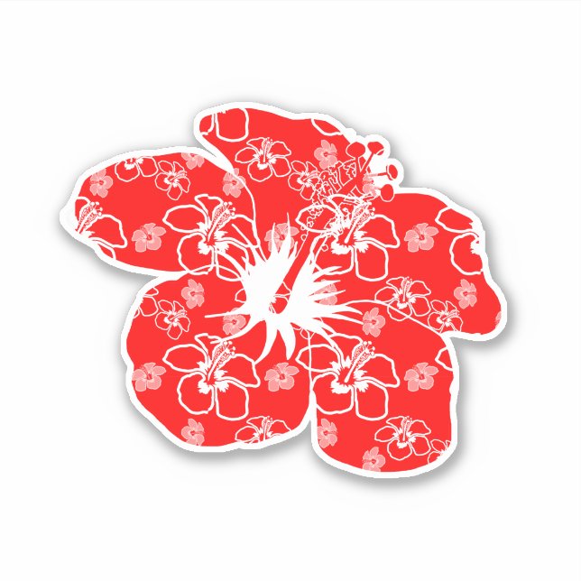 Classic Hawaii Hibiscus Flower Sticker (Front)