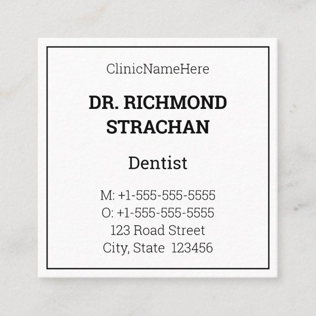 Classic Health Care Specialist Business Card (Front)