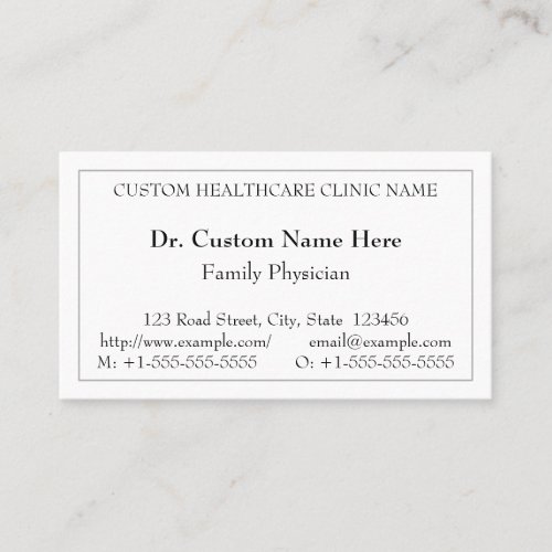 Classic Healthcare Professional Business Card