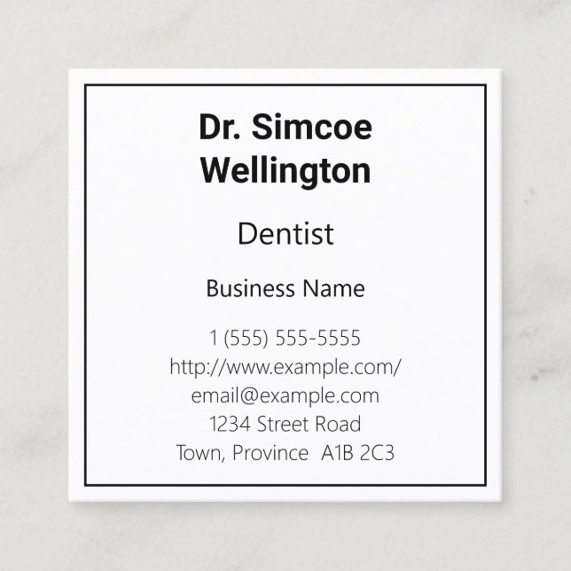 Classic, Healthcare Professional Business Card (Front)
