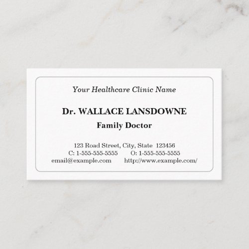 Classic Healthcare Specialist Business Card