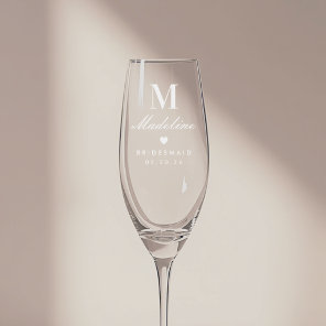 Classic Heart Bridesmaid Gift Champagne Flute
