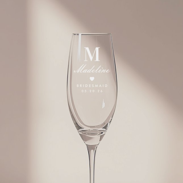 Classic Heart Bridesmaid Gift Champagne Flute (Creator Uploaded)