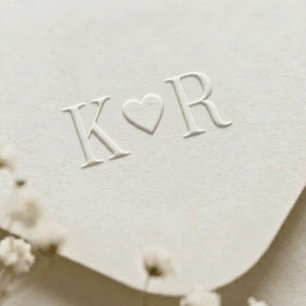 Classic Heart Icon Wedding Monogram Embosser
