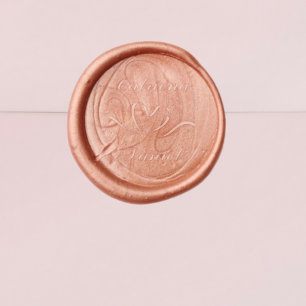 Classic Heart Rose Gold Wedding Wax Seal Sticker