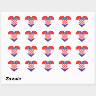 Classic Heart Stickers – Croatian Flag Design