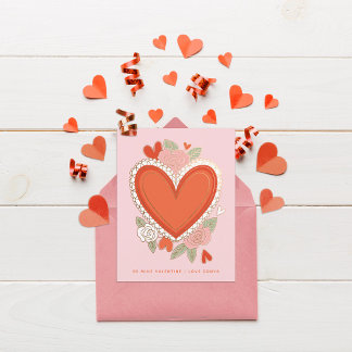 Classic Heart Valentine Note Card