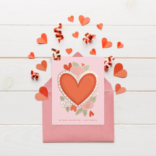 Classic Heart Valentine Note Card