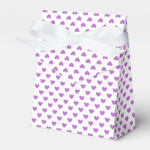 Classic Hearts Orchid Purple - White Favor Boxes