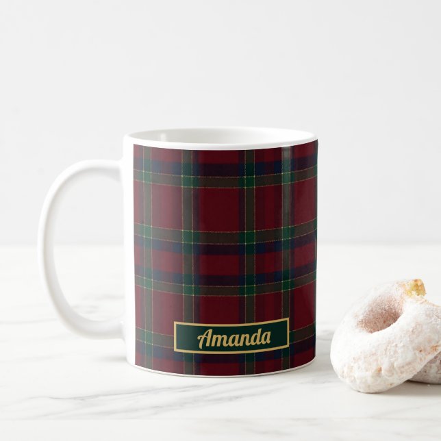 Classic Heritage Tartan Christmas Mug (With Donut)