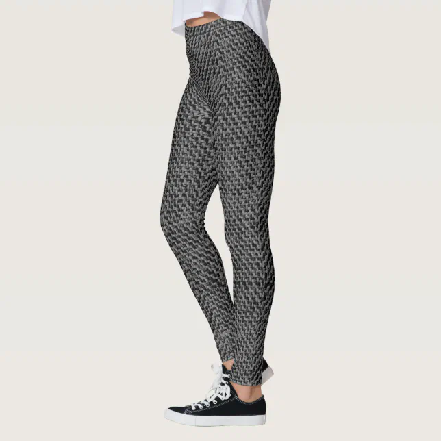 Classic Herringbone Pattern / Gray Black Leggings Zazzle