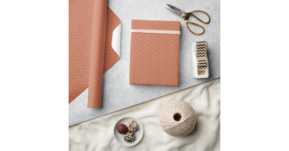 Minimalist terracotta brown solid plain elegant wrapping paper sheets