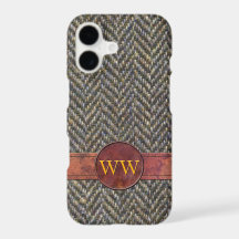 Classic Herringbone Tweed and Leather Monogram