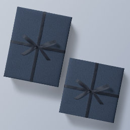 Classic herringbone tweed navy Christmas holiday Wrapping Paper