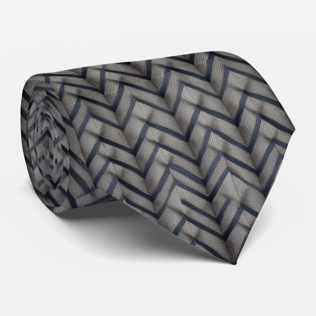 Classic Herringbone Weave Pattern Neck Tie (Rolled)
