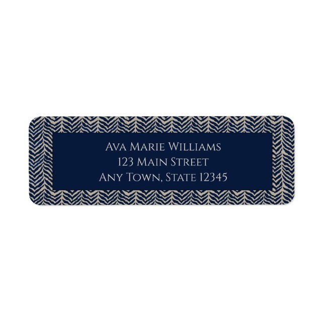 Classic Herringbone Wedding Return Address Labels (Front)