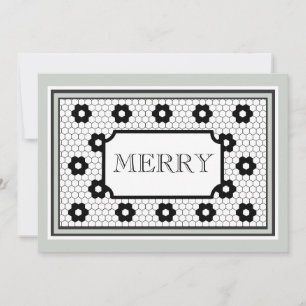 Classic Hex tile design merry holiday card