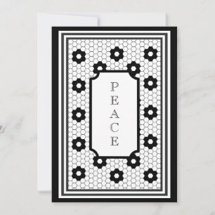 Classic Hex tile design peace holiday card