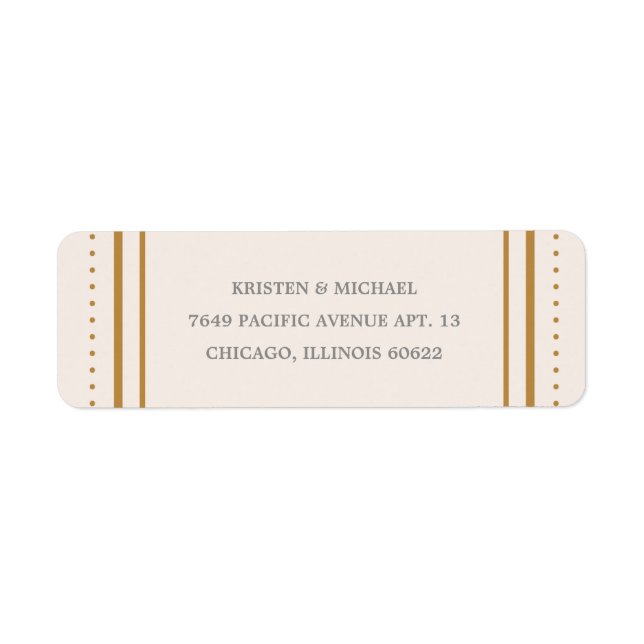Classic Hexagon Address Label - Gold (Front)