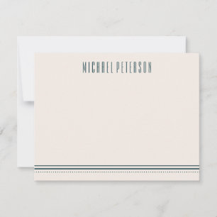 Classic Hexagon Men's Stationery - Ocean Note Card